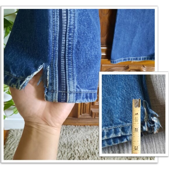 Union Bay 90s Vintage Striped Distressed Baggy Wide Leg Denim Jeans Mens 33x32 - Picture 6 of 16